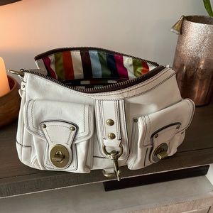 Rare HTF Limited Edition winter white/ cream genuine leather Coach purse